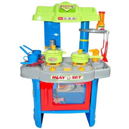  Кухня  игрушечная детская электронная 008-26 А голубая