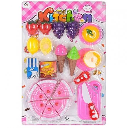 Продукты на липучках Торт со сладостями и фруктами 0147 на планшете