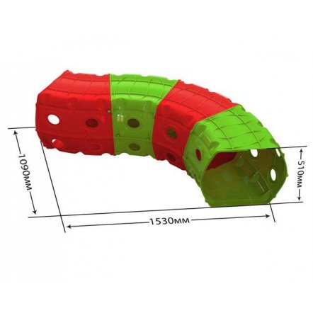 Тоннель (туннель) игровой пластиковый 4 секции красно-зеленый 01471/3 Долони Тойс