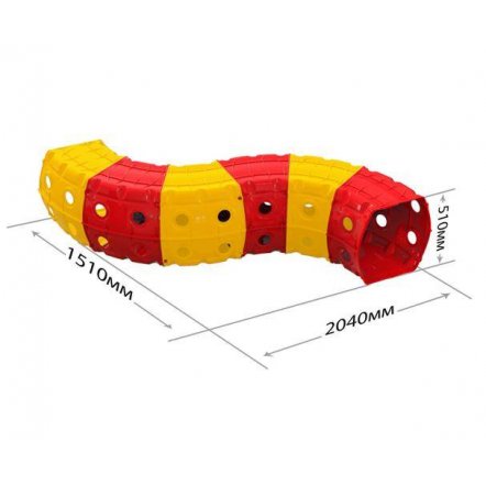 Тоннель (туннель) игровой пластиковый 6 секций красно-желтый 01472/2 Долони Тойс