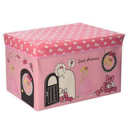 Пуф для игрушек Ящик-коробка Розовый или красный для девочек MR 0363