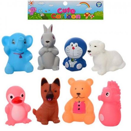 Пищалки игрушки для купания Животные 8 штук 042