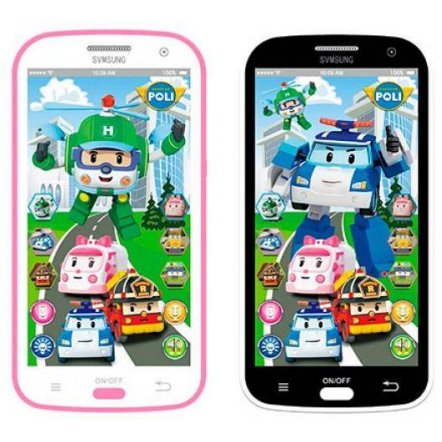 Телефон Айфон Робокар Поли Robocar Poli интерактивный JD-0883P2 розовый