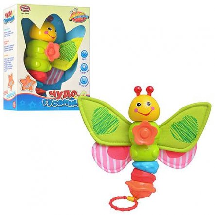 Игрушка погремушка музыкальная со светящимися рожками Чудо гусеница 0956 Joy Toy