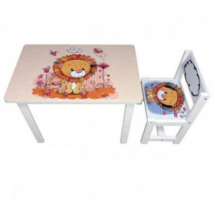 Детский стол и стул для творчества Львенок BSM1-03 lion