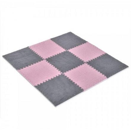 Коврик пазл с плюшевым покрытием серо-розовый ME 1165 Gray Pink Fu