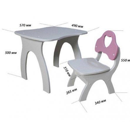 Стол и стул корпус МДФ 4 вида Jony 04