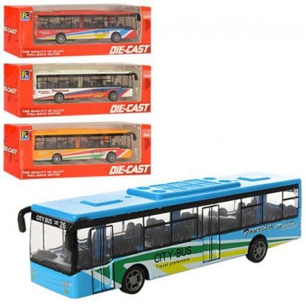 Автобус металлический инерционный 4 цвета 1210-1D17