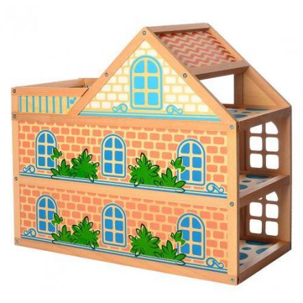 Домик для кукол деревянный 3 этажа с балконом 1239