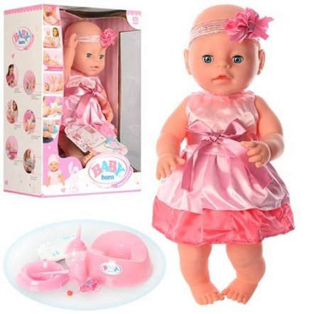   Пупс Baby Born средний в повязке и розовом платье YL1710I