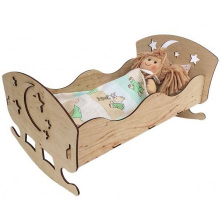 Кроватка фанерная для кукол деревянная 172311