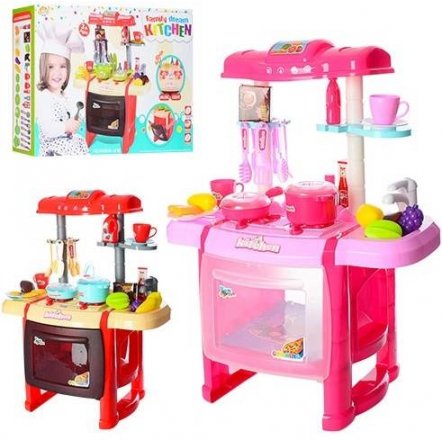  Кухня детская  со звуками и светом розовая или красная RX1800-10