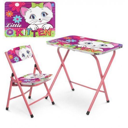 Детский столик и стульчик складные Кошка A19-Kitten