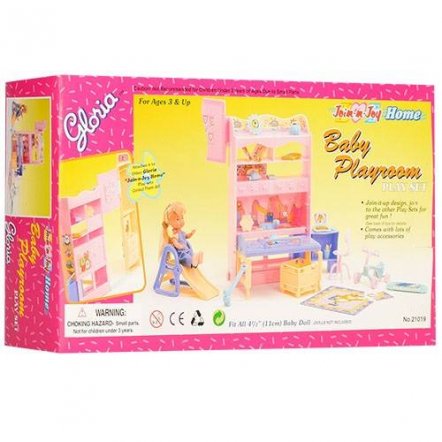 Мебель для кукол Детская комната с горкой 21019 Gloria