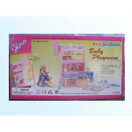 Мебель для кукол Детская комната с горкой 21019 Gloria