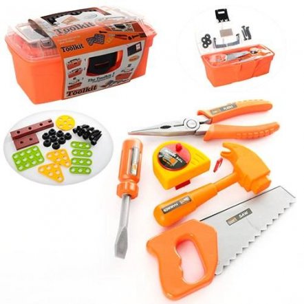 Набор инструментов детских в чемодане 2140 для мальчиков оранжевый 