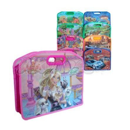 Сумка-портфель розовый пластиковый детский с ручками А4 ZY-2202  