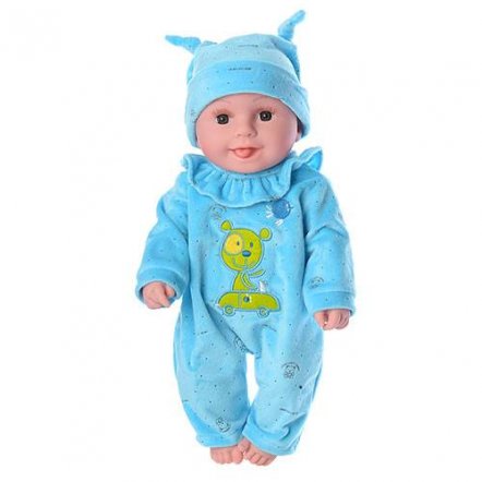 Кукла музыкальная мягкая в теплом комбинезоне F24279