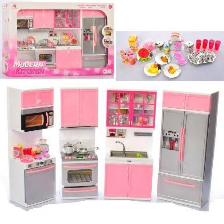 Кухня  для кукол Меганабор QF26211P розовая