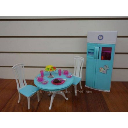Мебель для кукол коллекционная Столовая с холодильником 2812 Gloria
