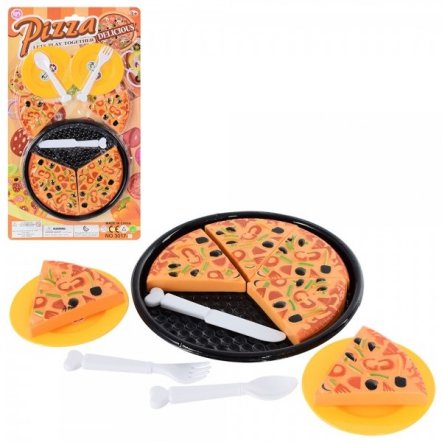 Продукты Пицца игрушечная на тарелке 3017-3
