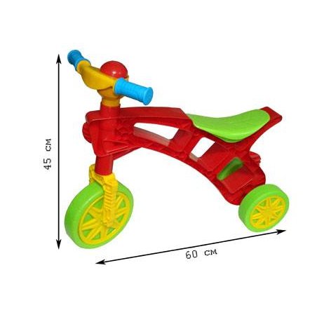 Ролоцикл № 3 (велосипед без педалей) трехколесный Технок, Украина зелено-красный