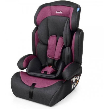  Автокресло детское  серо-фиолетовое группа 1-2-3 лен M 3546 Pink Gray