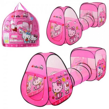 Палатка детская с тоннелем Hello Kitty домик-куб M 3775 