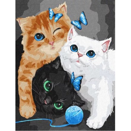 Набор для росписи по номерам Пушистые котята KHO4370 Идейка 