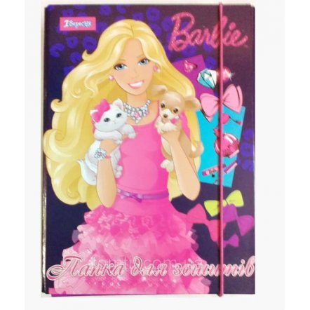 Папка картонная для тетрадей Barbie на резинке 500194 1 вересня