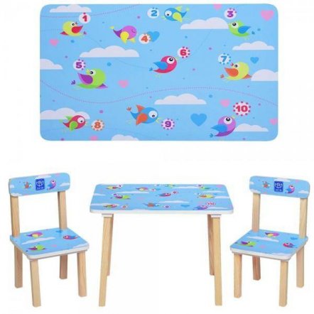 Детский стол и 2 стула голубые  501-8 Vivast, Украина 