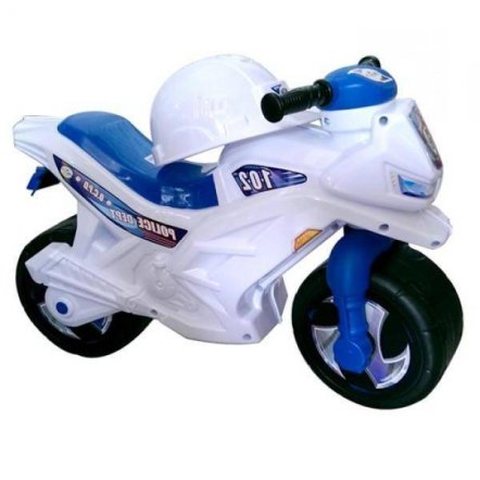 Мотоцикл толокар со шлемом белый Полицейский 501 Орион