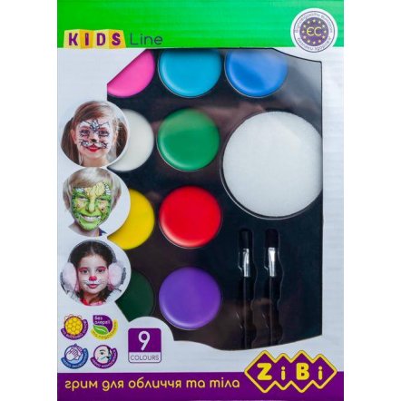 Краски для грима лица и тела Креатив 9 цветов ZB 6570 ZiBi