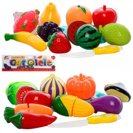 Продукты на липучках Овощи и фрукты Как настоящие 6015-6 в кульке