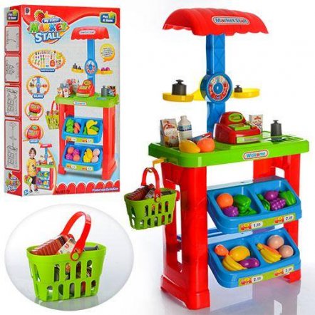   Магазин  игрушечный с прилавком, кассой, продуктами, корзиной и весами 661-79