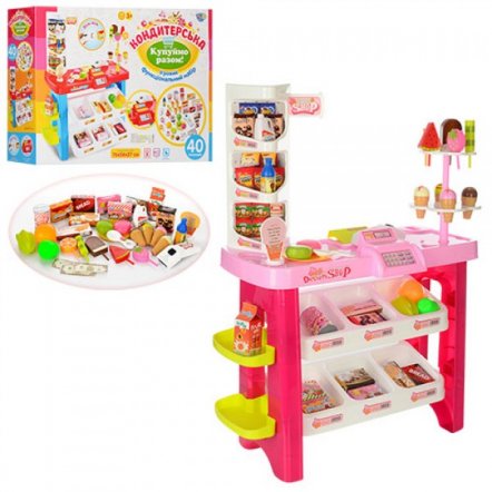   Магазин  игрушечный с продуктами и полочками 668-19-21