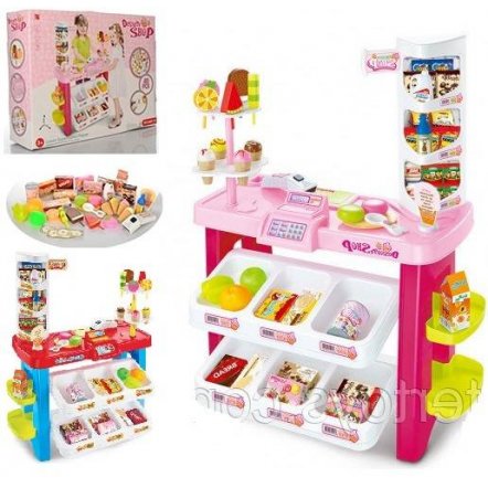   Магазин  игрушечный с продуктами и полочками 668-19-21