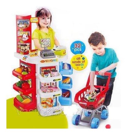   Магазин детский Супермаркет с кассой и тележкой 668-20
