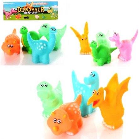  Пищалки игрушки для купания Динозаврики 4 штуки 698-D1-2 