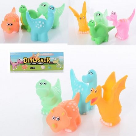  Пищалки игрушки для купания Динозаврики 4 штуки 698-D1-2 