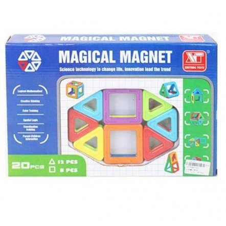 Магнитный конструктор 3D Magical Magnet 20 деталей 701 не прозрачные детали