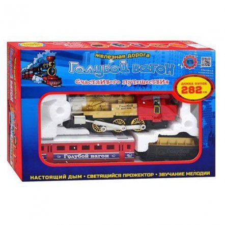  Железная дорога Голубой вагон игрушечная музыкальная 70133
