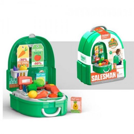 Магазин с чемоданом c  весами и сканером+ овощи и фрукты 7F706