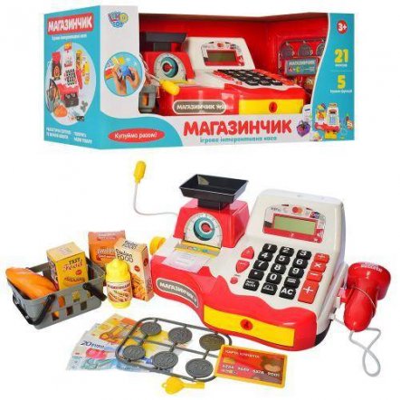  Кассовый аппарат "Супермаркет. Мини касса" с чеком и микрофоном 7162 Joy Toy