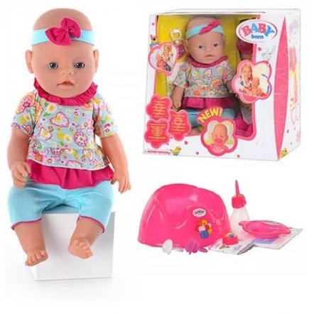  Кукла Baby Беби Борн c аксессуарами BB 8001 (9 функций, 10 аксессуаров)