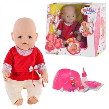  Кукла Baby Беби Борн c аксессуарами BB 8001 (9 функций, 10 аксессуаров)