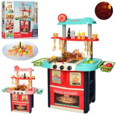  Кухня детская игровая со звуковыми и световыми эффектами, мойкой и духовкой 8764AB
