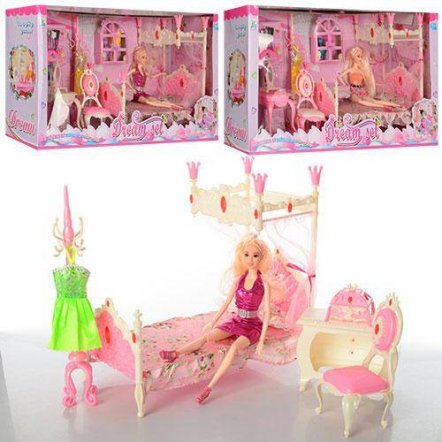 Мебель для кукол Старинная Спальня+ кукла с аксессуарами 889-1-2-4