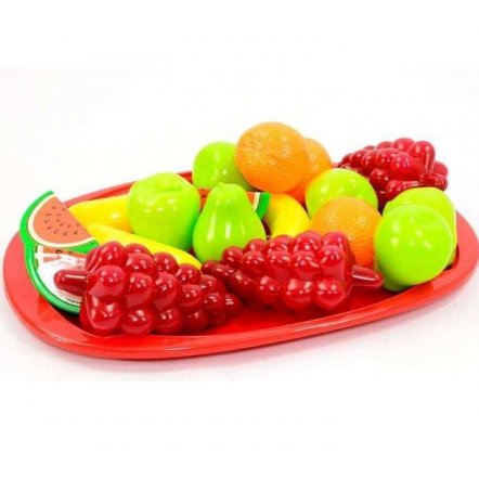 Поднос детский с набором игрушечных фруктов или овощей  904 Орион