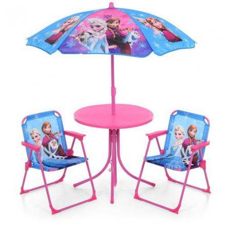 Столик летний с зонтом и раскладными стульчиками для детей Фроузен 93-74-FR